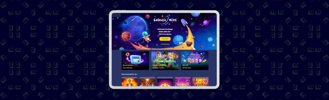 screenshot of Galactic Wins Casino in NZ