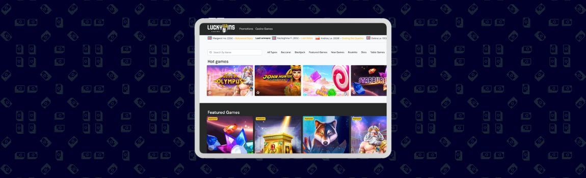 screenshot of Lucky Wins Casino in Germany