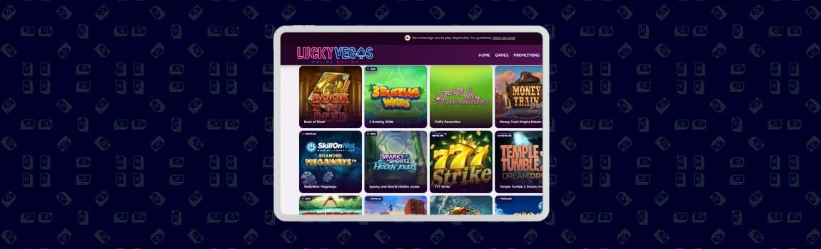 screenshot of Luckyvegas Casino in the UK