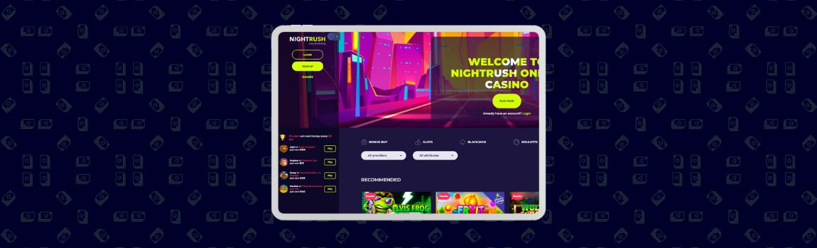 screenshot of NightRush Casino in Germany