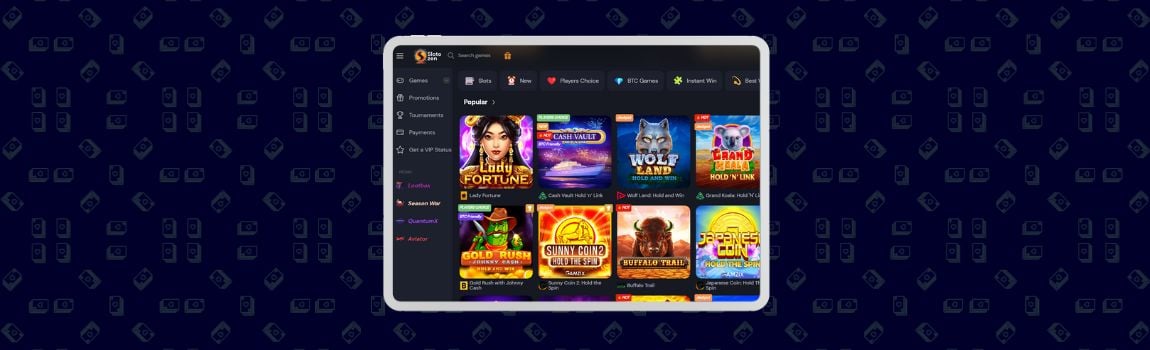 screenshot of Slotozen Casino in Oceania