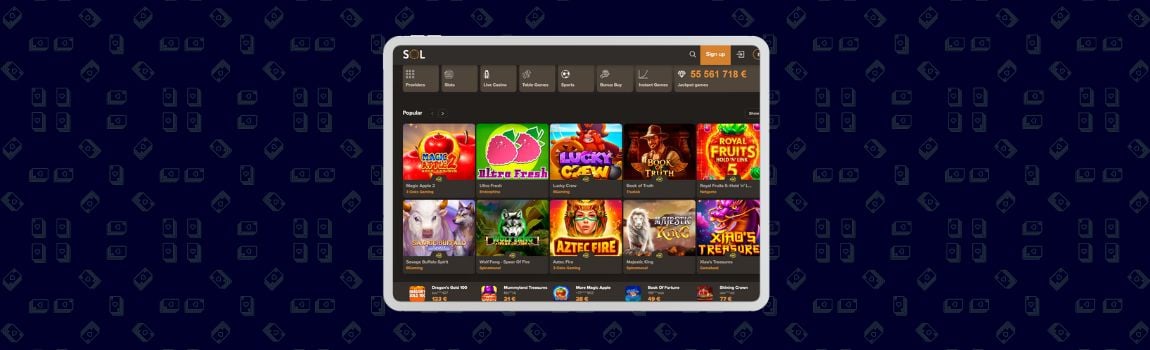 screenshot of Sol Casino in the Oceania
