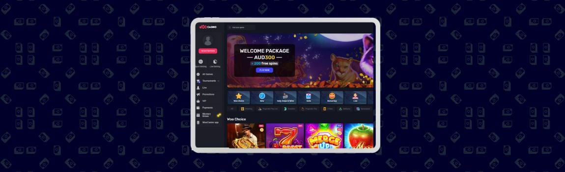 screenshot of Woo Casino in Oceania